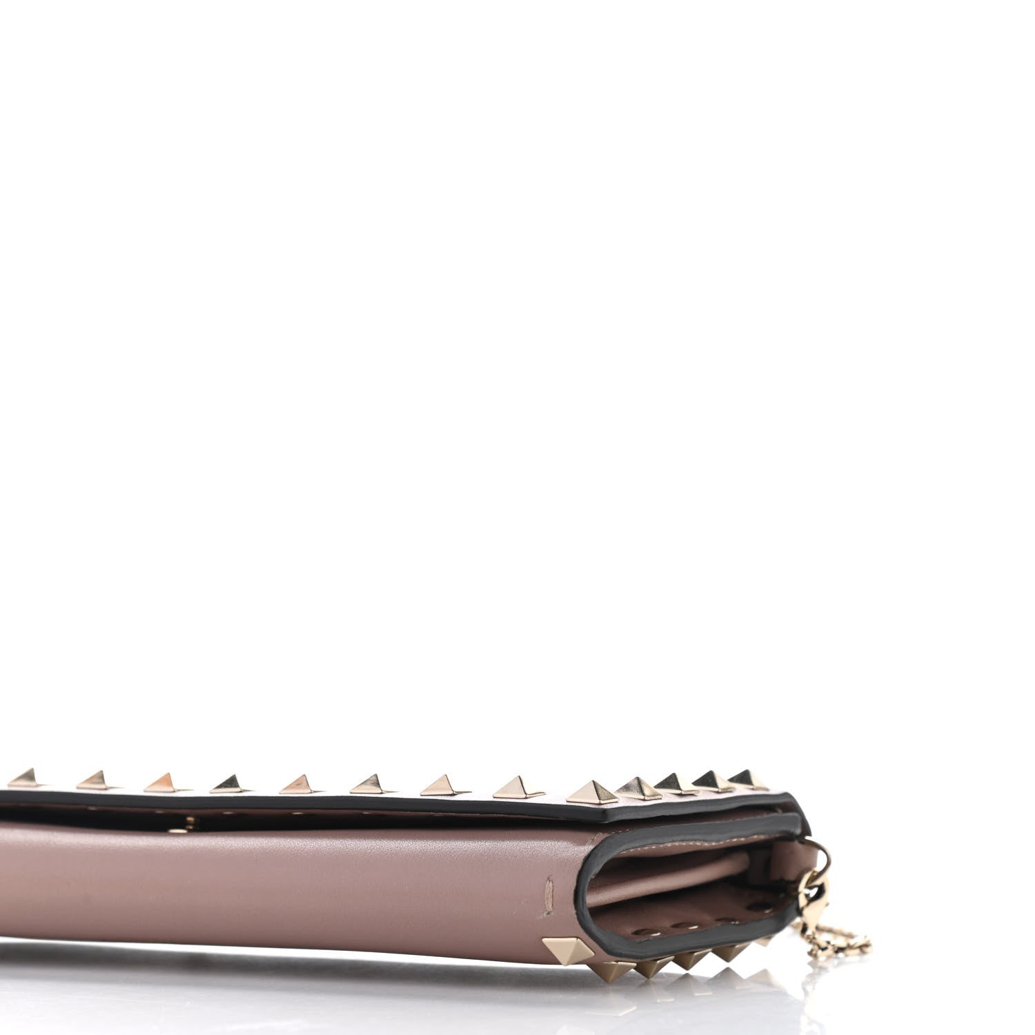 Valentino Garavani Vitello Rockstud Flap Wallet On Chain Poudre 7 of 12