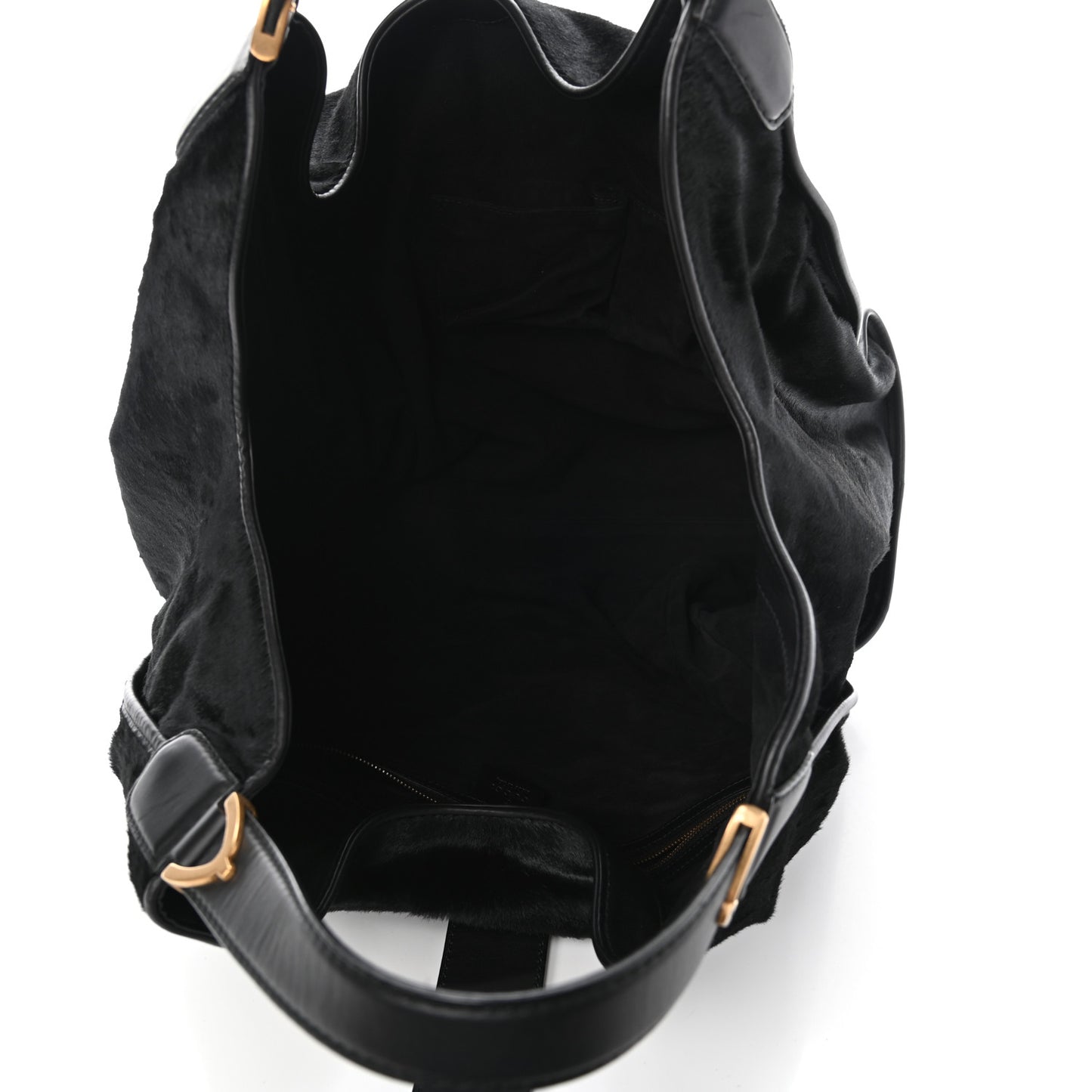 Calf Hair Large Soft Stirrup Shoulder Bag
