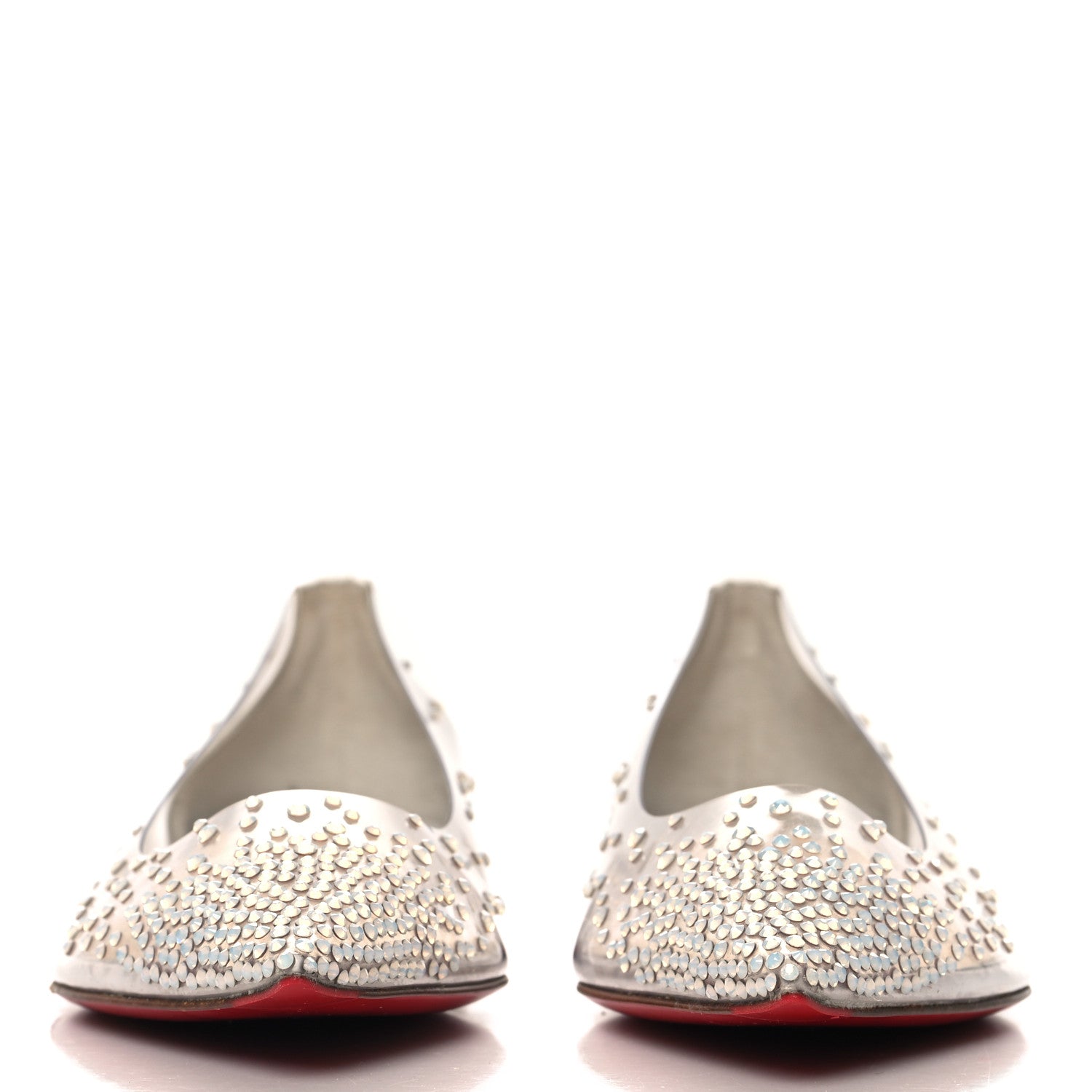 Christian Louboutin PVC Specchio Degrastrass Flats 37 White 3 of 8