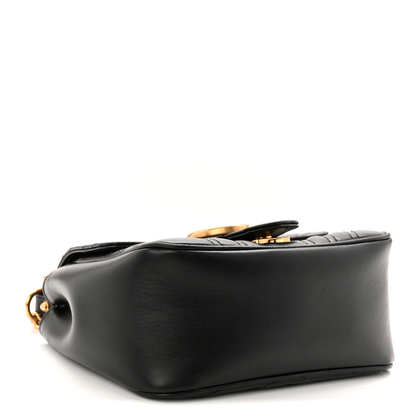 Calfskin Matelasse Mini GG Marmont Square Shoulder Bag Black