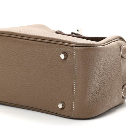 Hermes Taurillon Clemence Mini Lindy 20 Etoupe 9 of 10