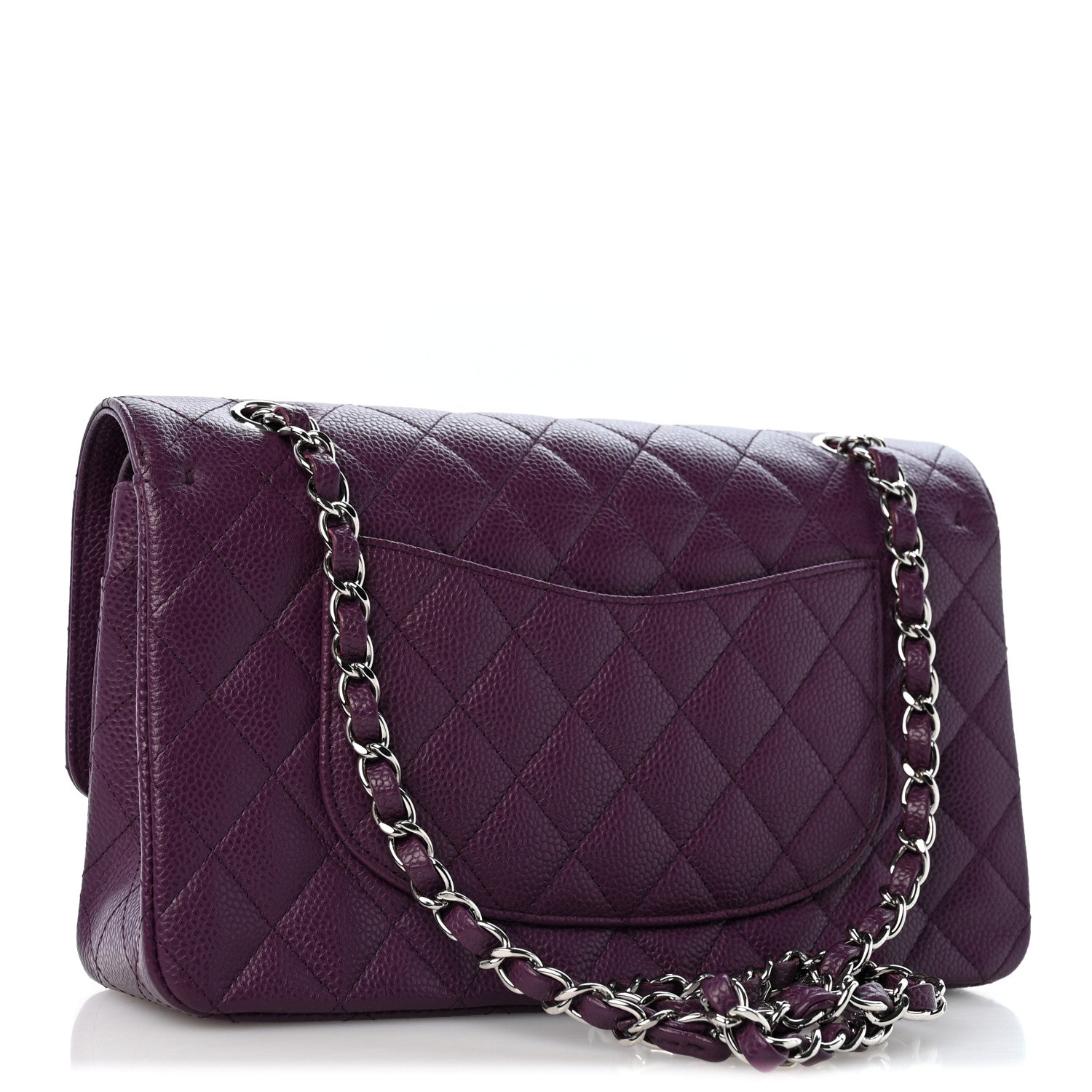 Chanel Caviar Quilted Medium Double Flap Purple 2 of 11