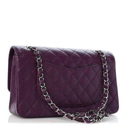 Chanel Caviar Quilted Medium Double Flap Purple 2 of 11