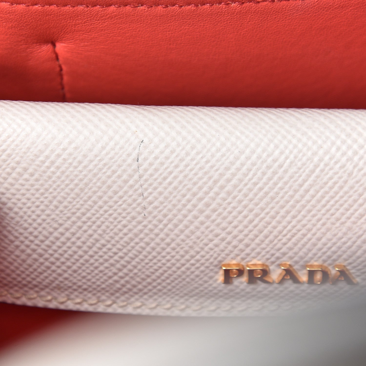 Prada Saffiano Cuir Small Double Bag Talco Fuoco 6 of 16