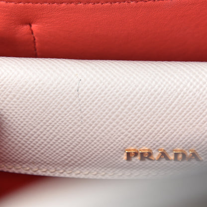 Prada Saffiano Cuir Small Double Bag Talco Fuoco 6 of 16