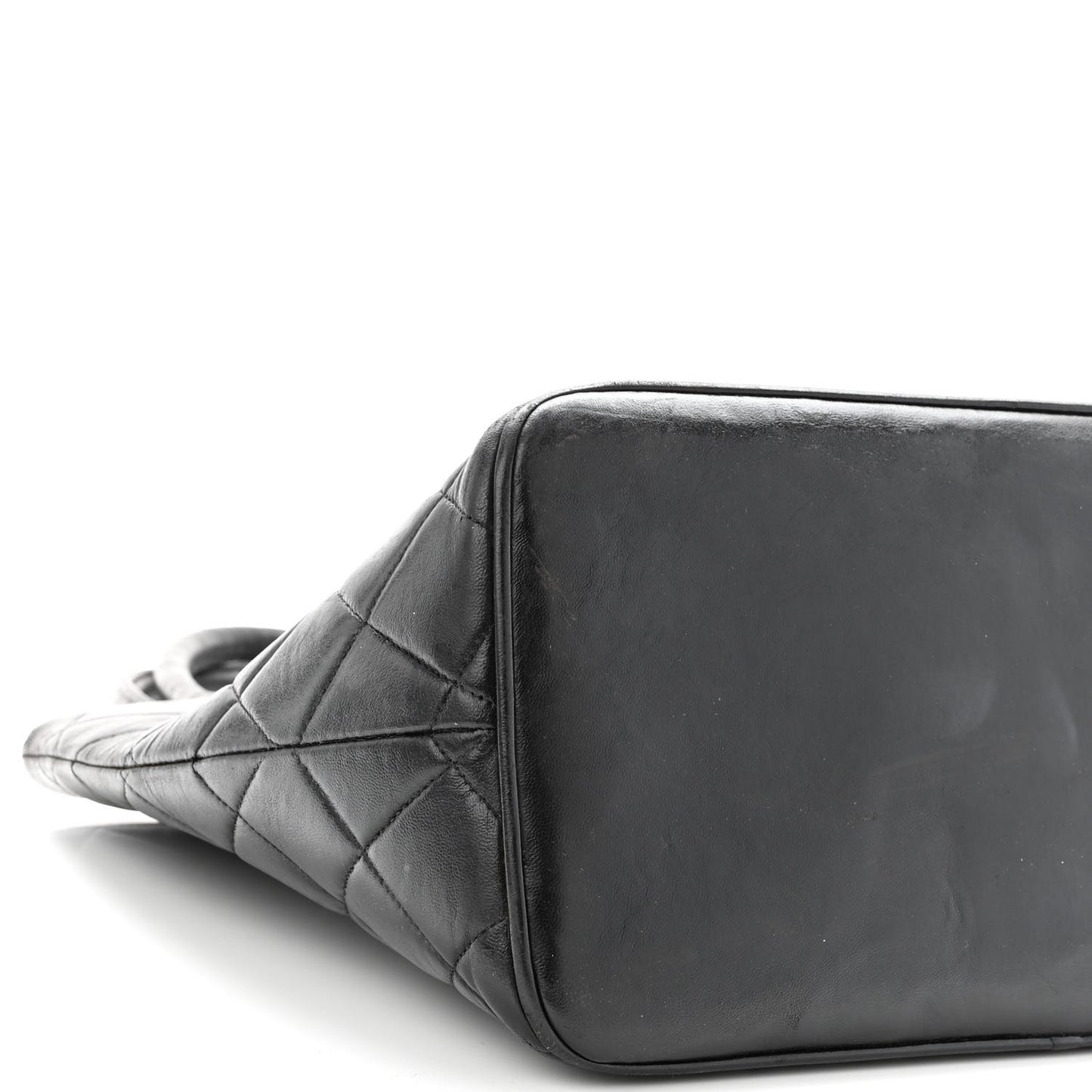 Lambskin Quilted Medallion Tote Black