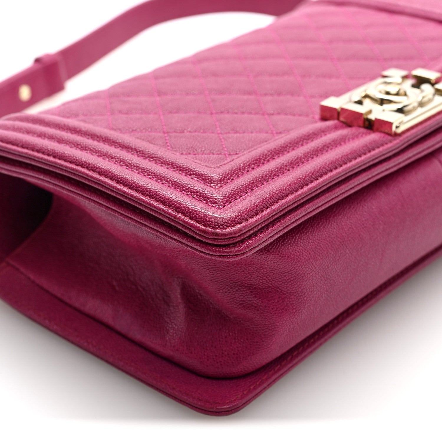 Chanel Caviar Quilted Medium Boy Flap Dark Pink 9 of 10