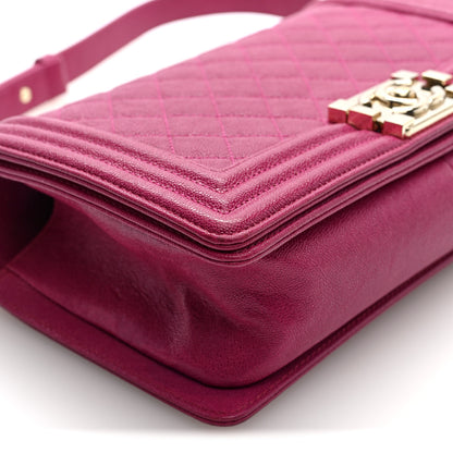 Chanel Caviar Quilted Medium Boy Flap Dark Pink 9 of 10