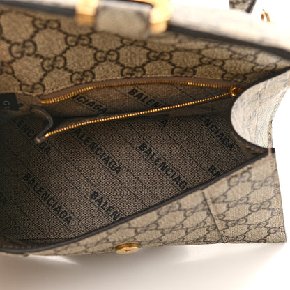 Balenciaga X GUCCI GG Supreme Monogram Small Hourglass Top Handle Bag Beige Ebony 5 of 12