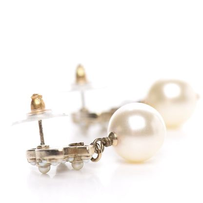 Chanel Pearl CC Drop Earrings Gold 4 of 4