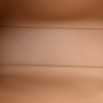 Burberry Grainy Calfskin Haymarket Check Medium Reversible Tote Camel 8 of 19