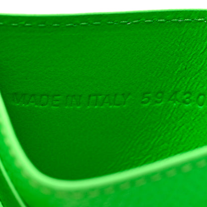 Balenciaga Grained Calfskin Logo Cash Card Holder Fluo Green Black 6 of 8
