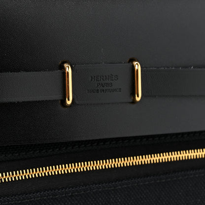 Hermes Military Toile Vache Hunter Herbag Zip Retourne 20 Black 6 of 11