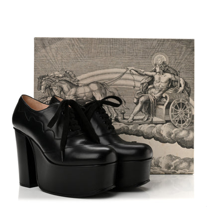 Gucci Malaga Kid Otis Lace Up Platform Pumps 36.5 Black 11 of 11