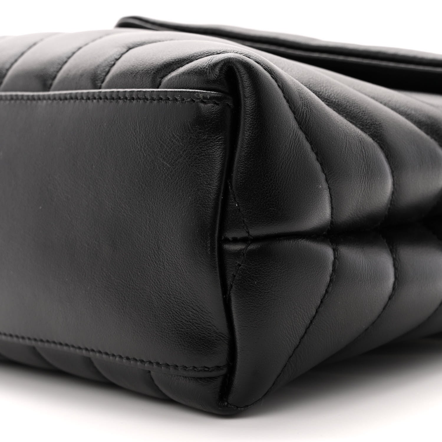Saint Laurent Calfskin Y Quilted Monogram Small Loulou Chain Satchel Black 10 of 12