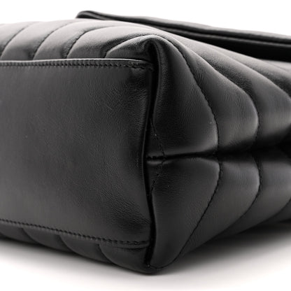 Saint Laurent Calfskin Y Quilted Monogram Small Loulou Chain Satchel Black 10 of 12