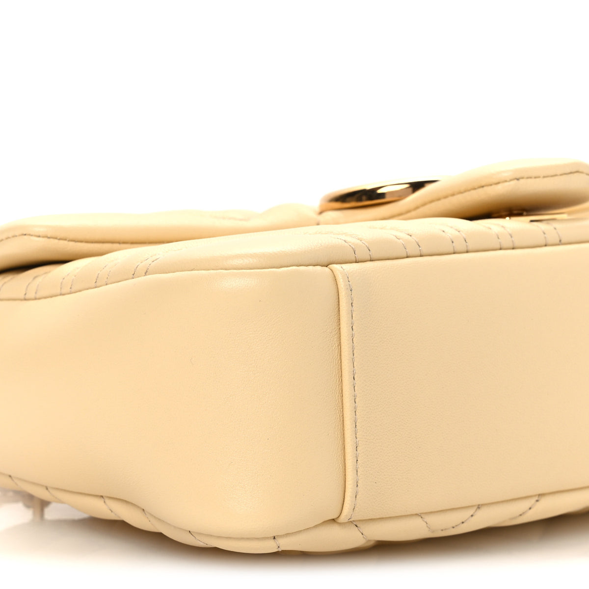 Gucci Lambskin Matelasse Medium GG Marmont Shoulder Bag Light Yellow 10 of 11