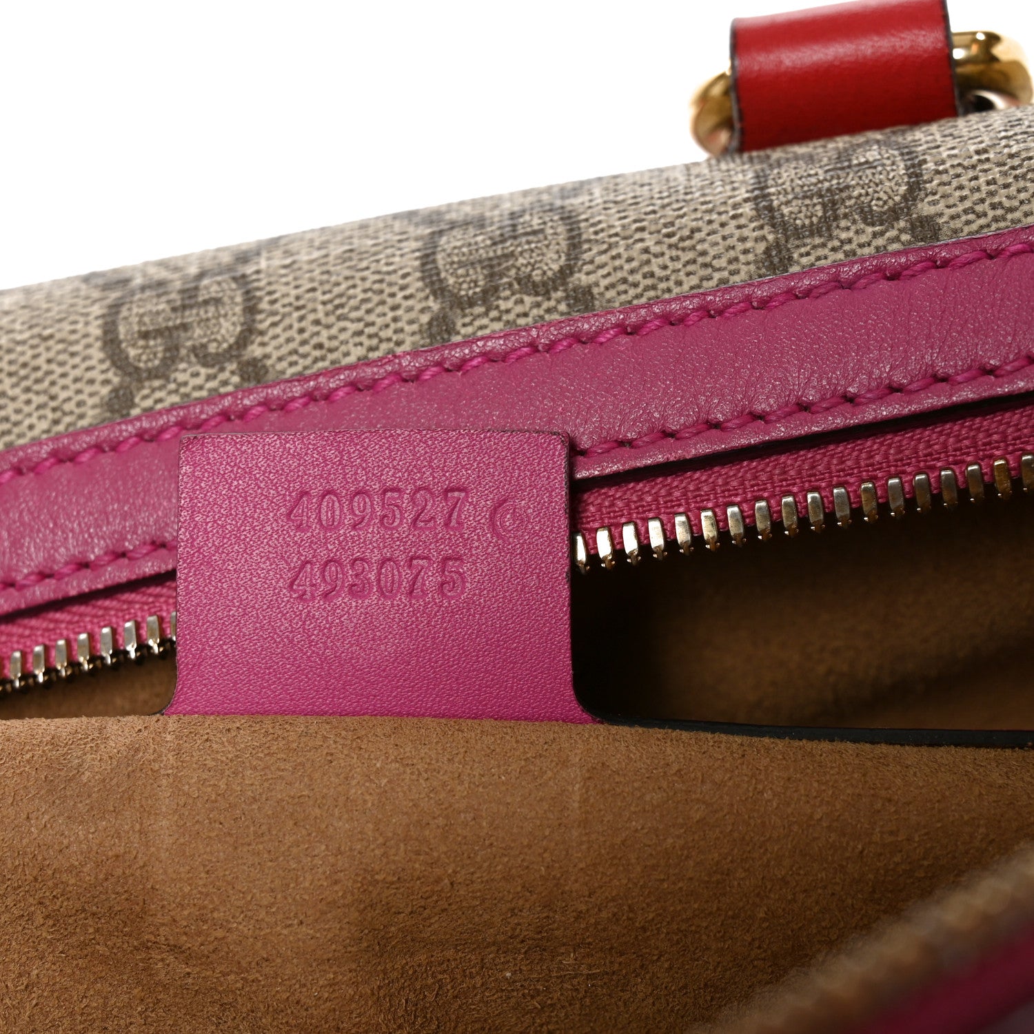Gucci GG Supreme Monogram Medium Boston Beige Hibiscus Red New Rosette 7 of 11