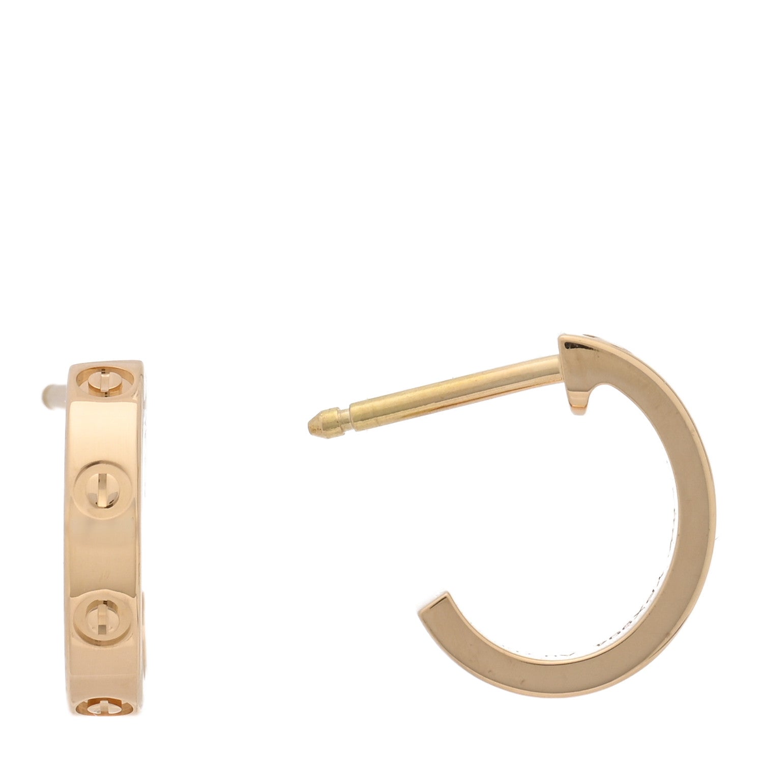 Cartier 18K Yellow Gold Small LOVE Hoop Earrings 1 of 5