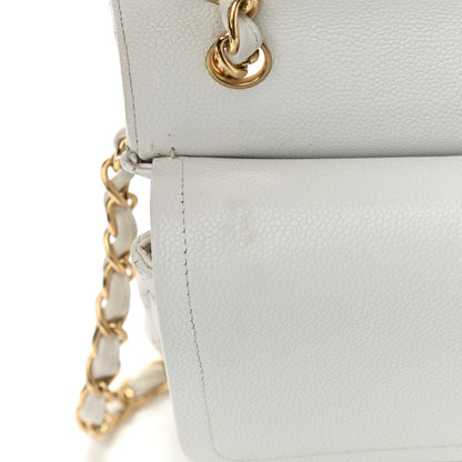 Chanel Caviar Quilted Jumbo Double Flap White 15 of 16