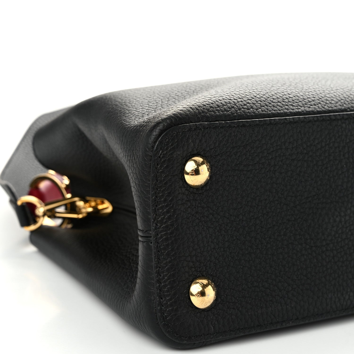 Louis Vuitton Taurillon Capucines MM Black Arizona Beige Ruby Red 8 of 9