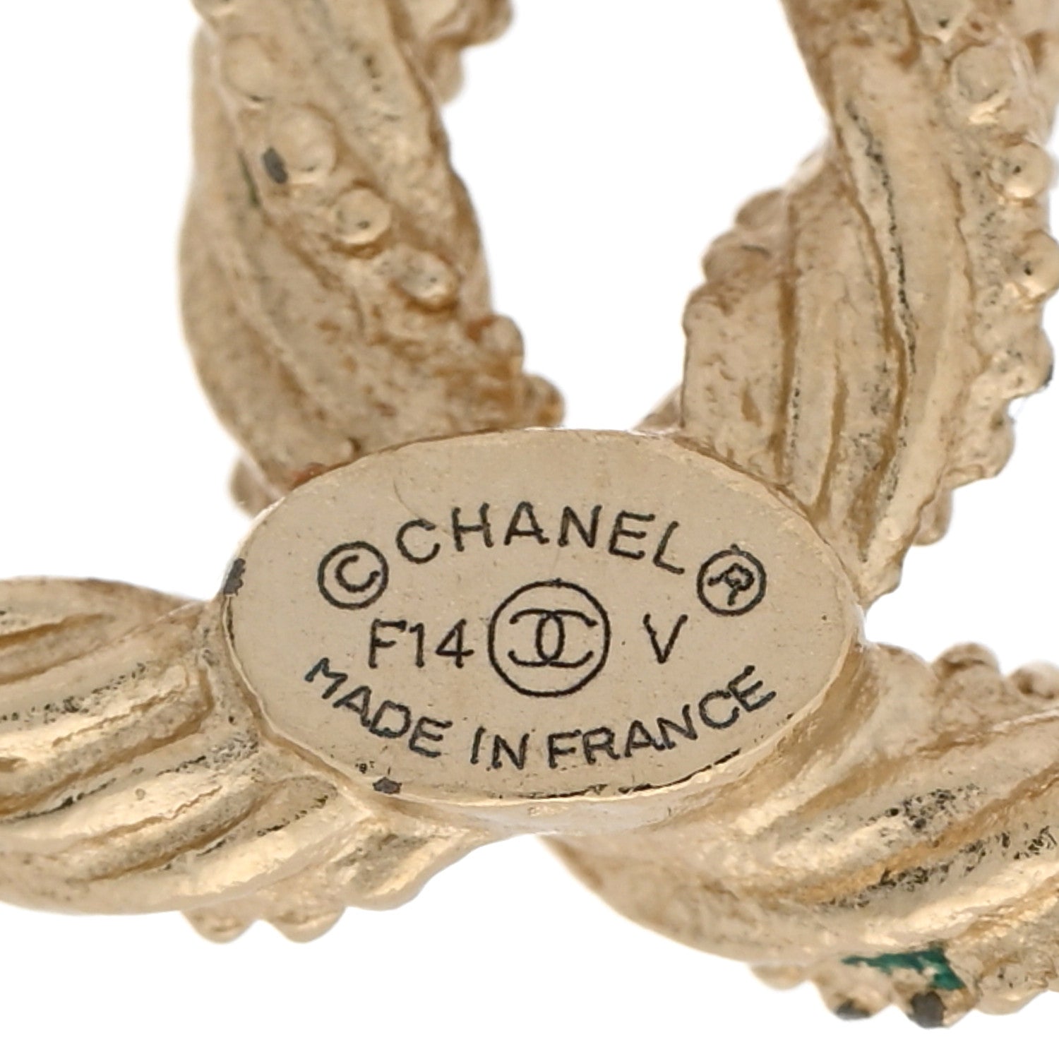 Chanel Crystal Twisted CC Earrings Gold 4 of 5