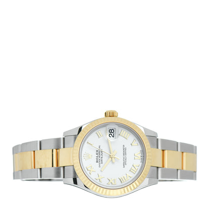 Rolex Stainless Steel 18K Yellow Gold 31mm Oyster Perpetual Datejust Watch White Roman 278273 2 of 5