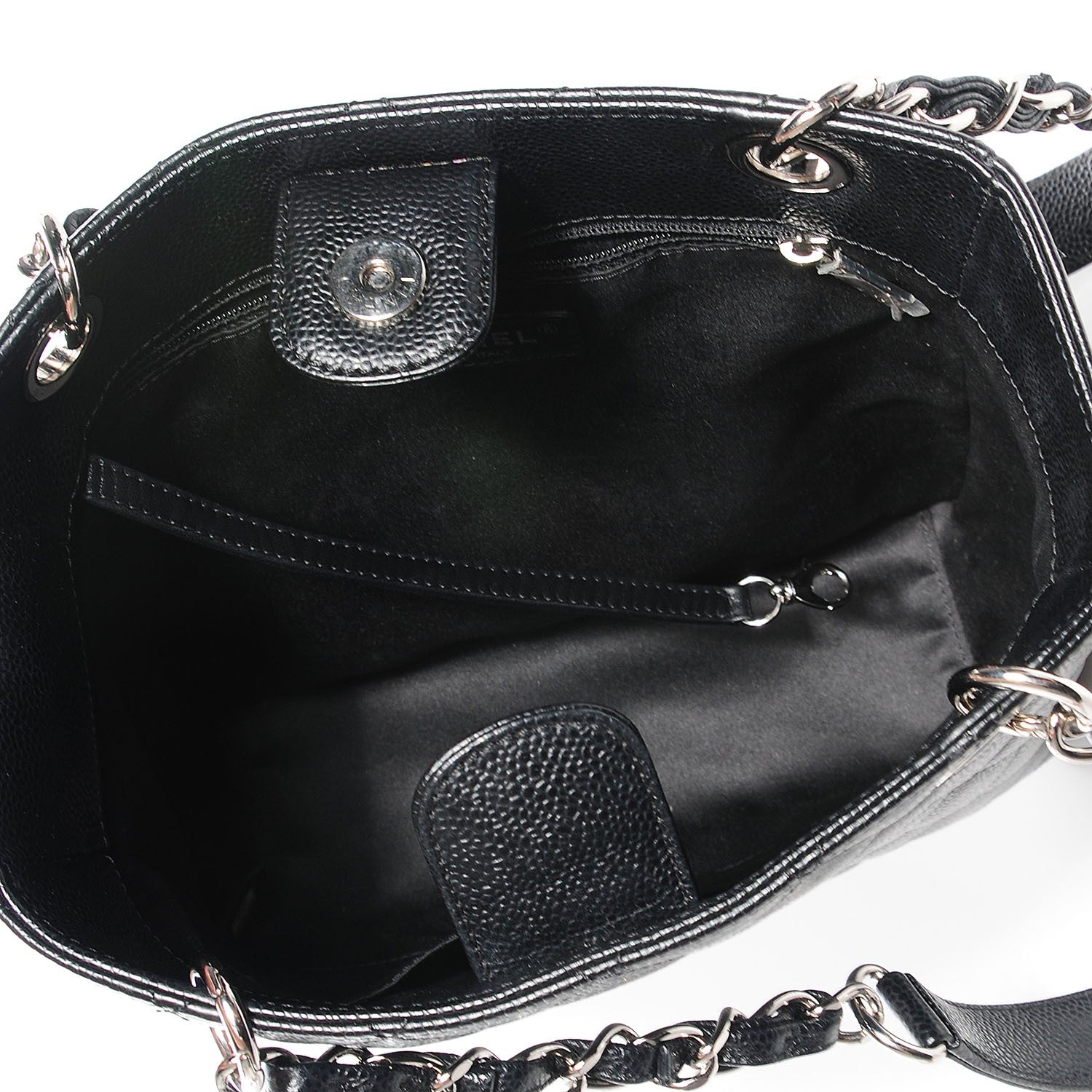 Chanel Caviar Quilted Petit Shopping Tote PST Black 5 of 8