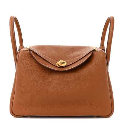Hermes Taurillon Clemence Lindy 30 Gold 1 of 11