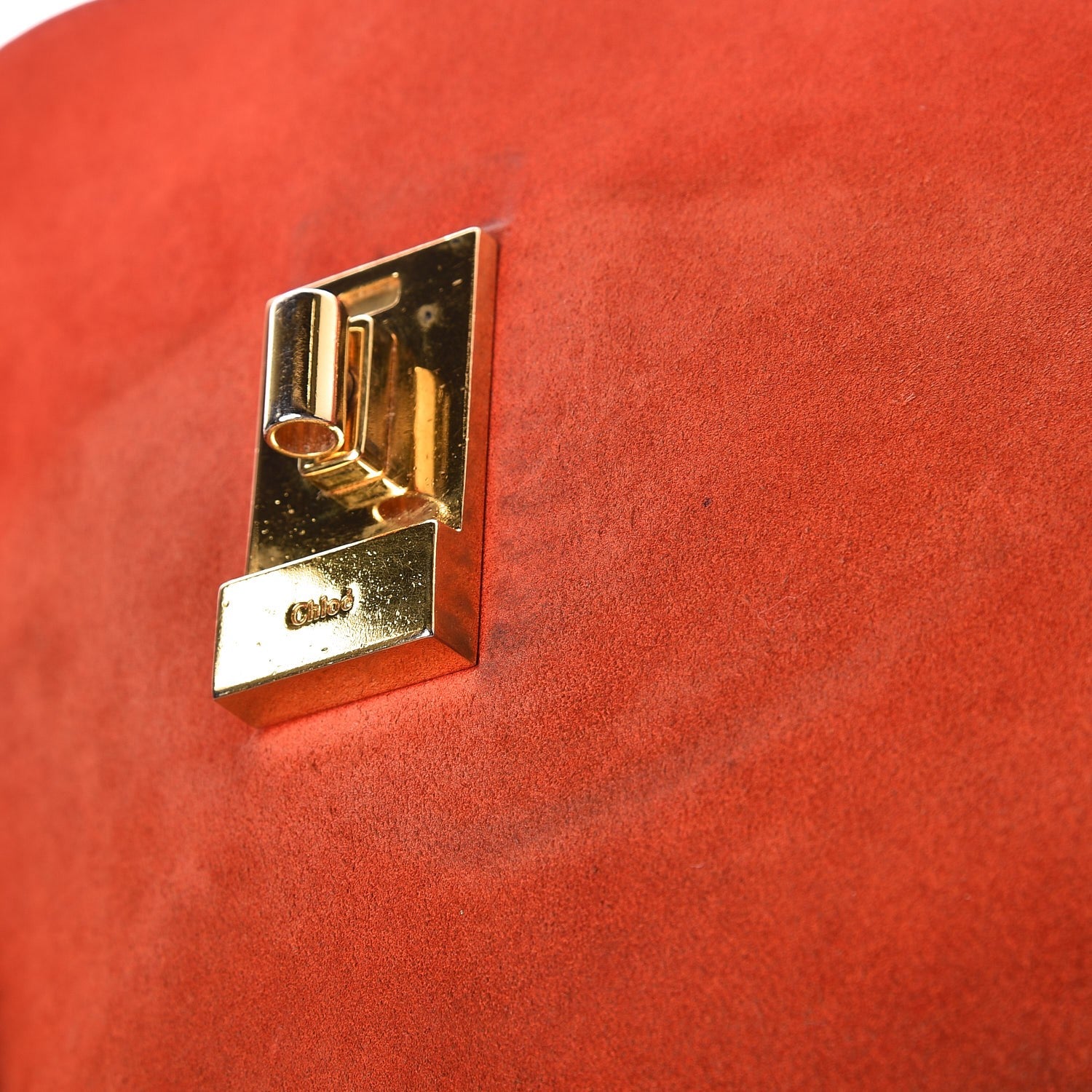 Chloe Suede Smooth Calfskin Drew Shoulder Bag Plaid Red 8 of 12
