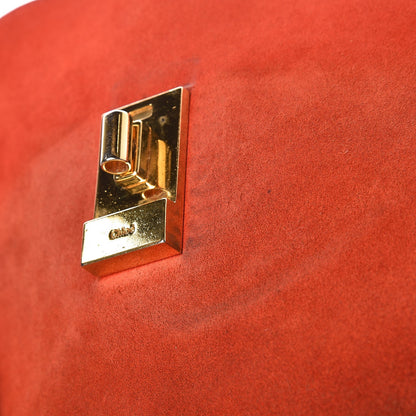 Chloe Suede Smooth Calfskin Drew Shoulder Bag Plaid Red 8 of 12