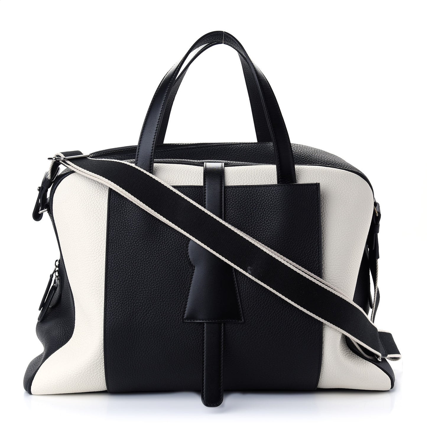 Grained Calfskin D-off Black White