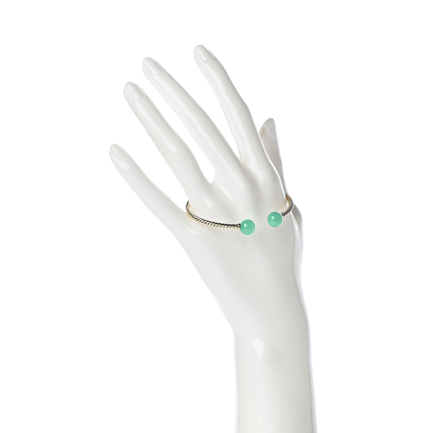18K Yellow Gold Chrysoprase 8.5mm Solari Bead Bracelet
