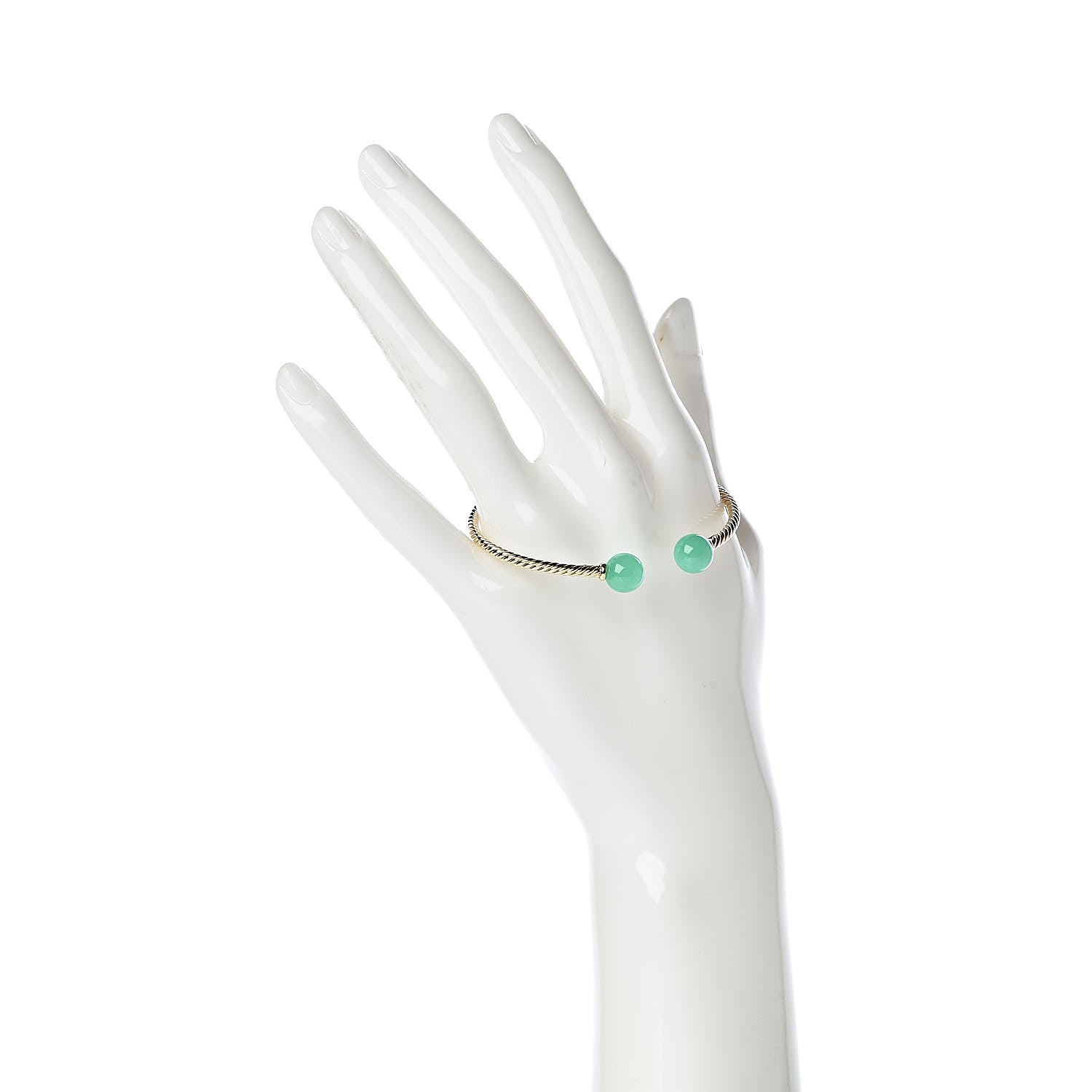 David Yurman 18K Yellow Gold Chrysoprase 8.5mm Solari Bead Bracelet 2 of 5
