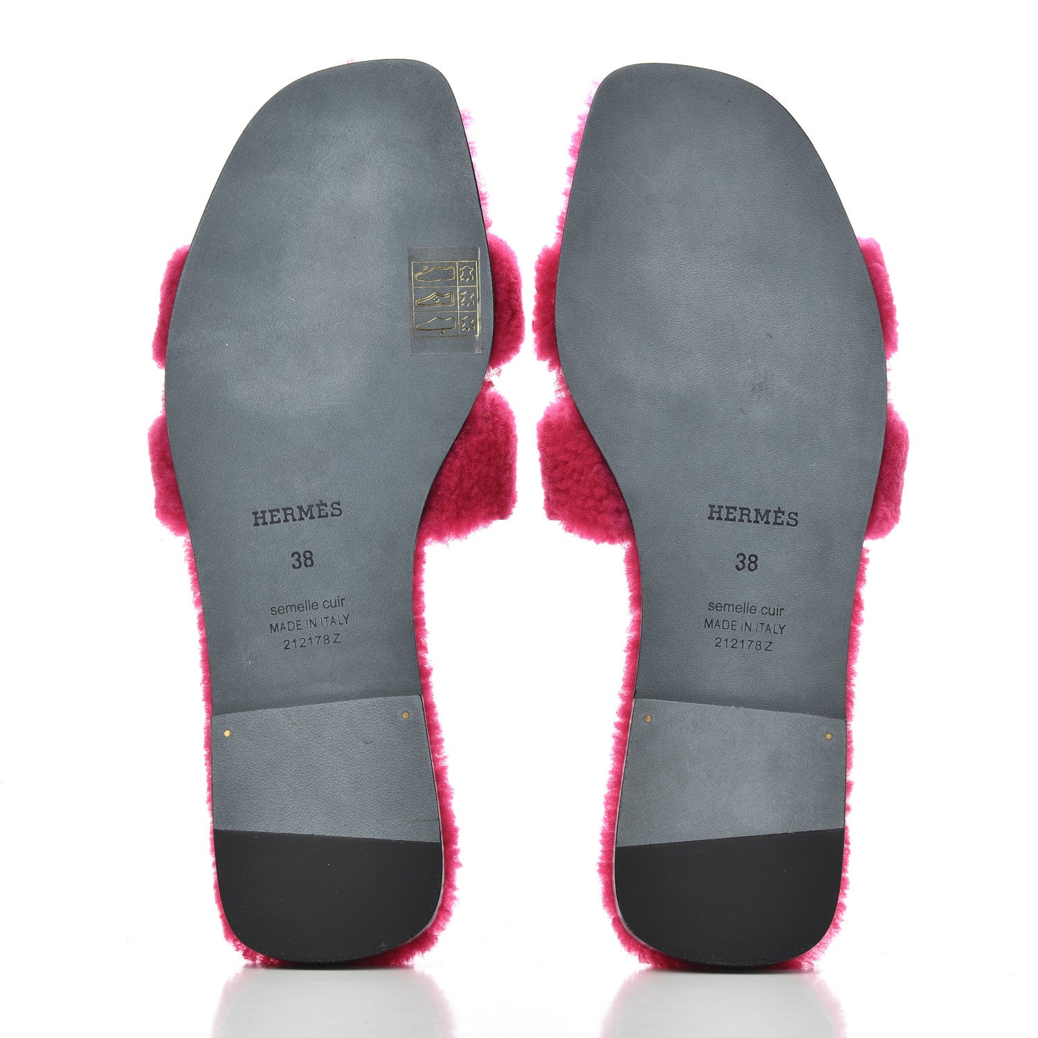 Hermes Woolskin Oran Sandals 38 Rose Fuchsia 5 of 8