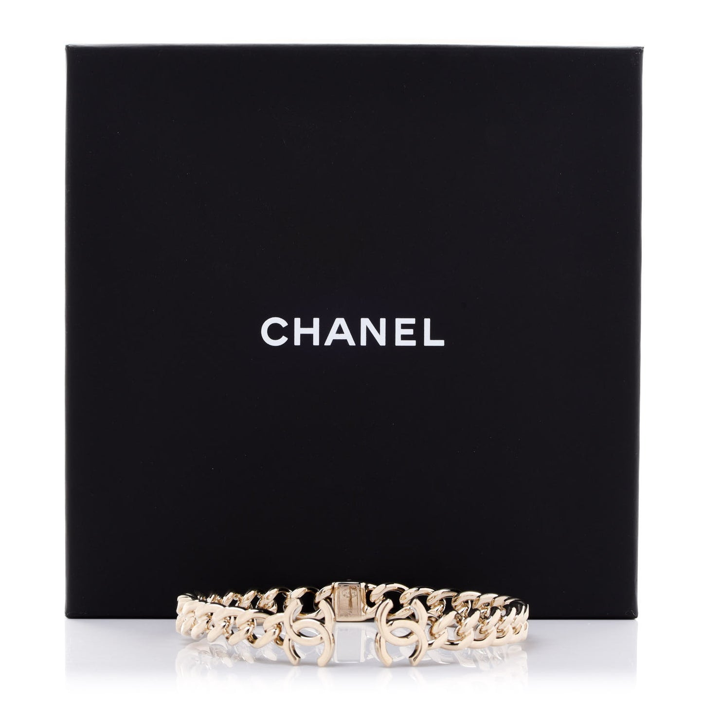 Metal CC Chain Link Choker Necklace S Gold