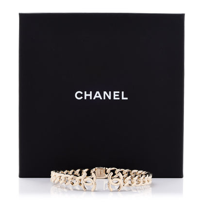 Chanel Metal CC Chain Link Choker Necklace S Gold 6 of 6
