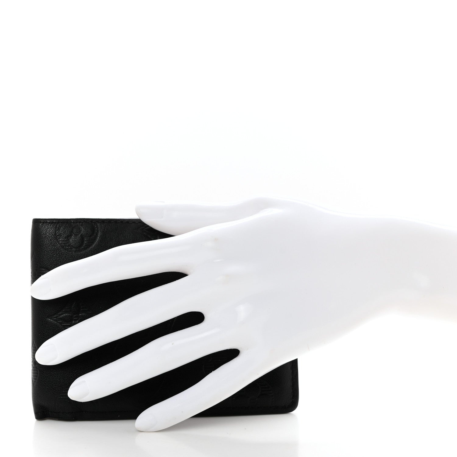 Louis Vuitton Calfskin Monogram Shadow Multiple Wallet Black 2 of 8