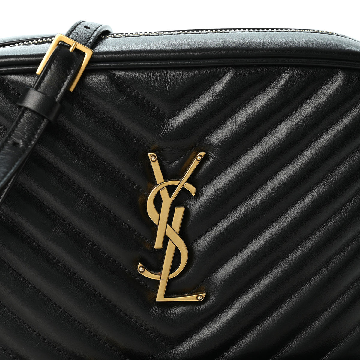Saint Laurent Calfskin Matelasse Monogram Lou Camera Bag Black 8 of 10