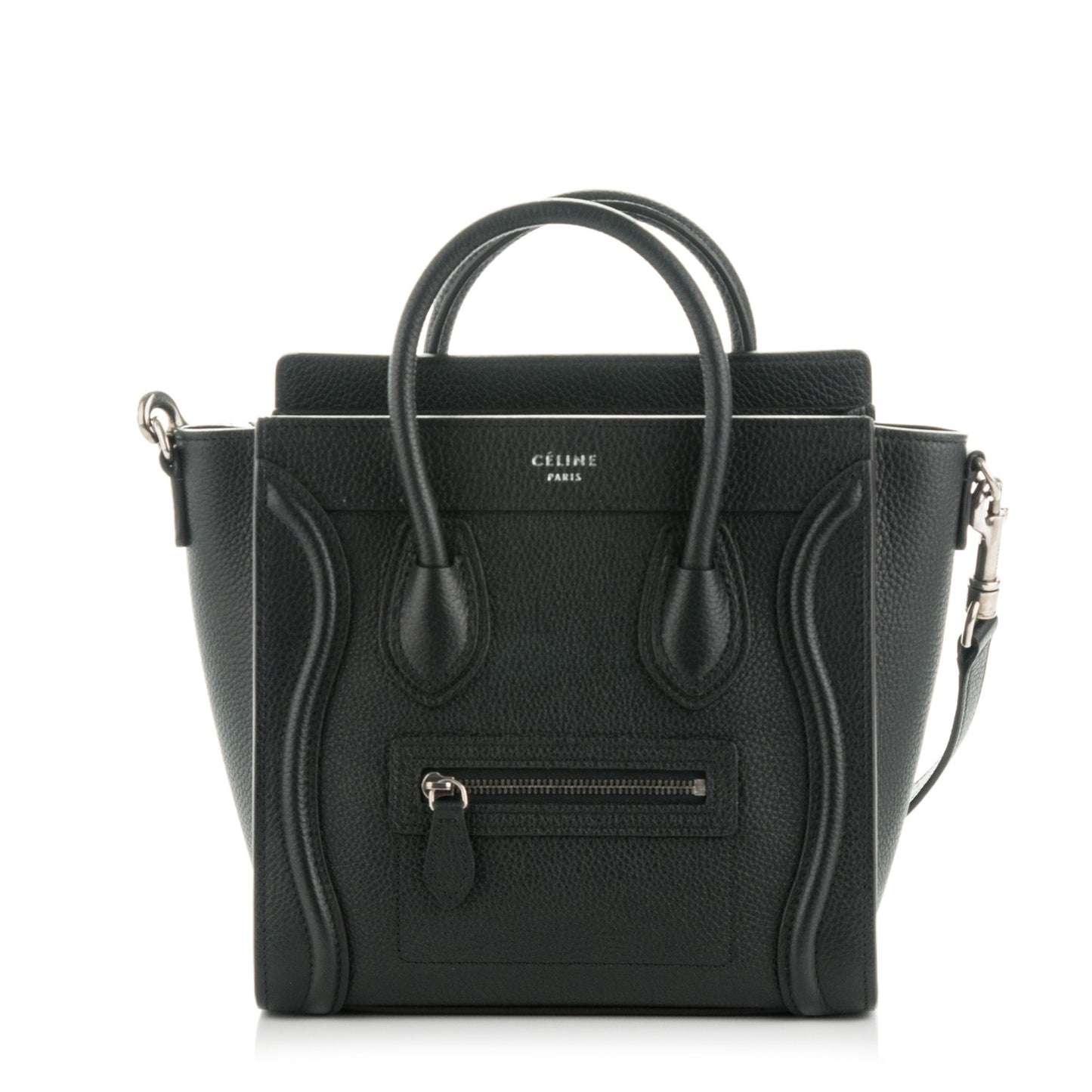Drummed Calfskin Nano Luggage Black