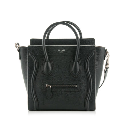 Celine Drummed Calfskin Nano Luggage Black 1 of 6