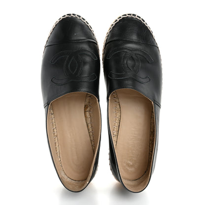 Chanel Lambskin CC Espadrilles 38 Black 3 of 14