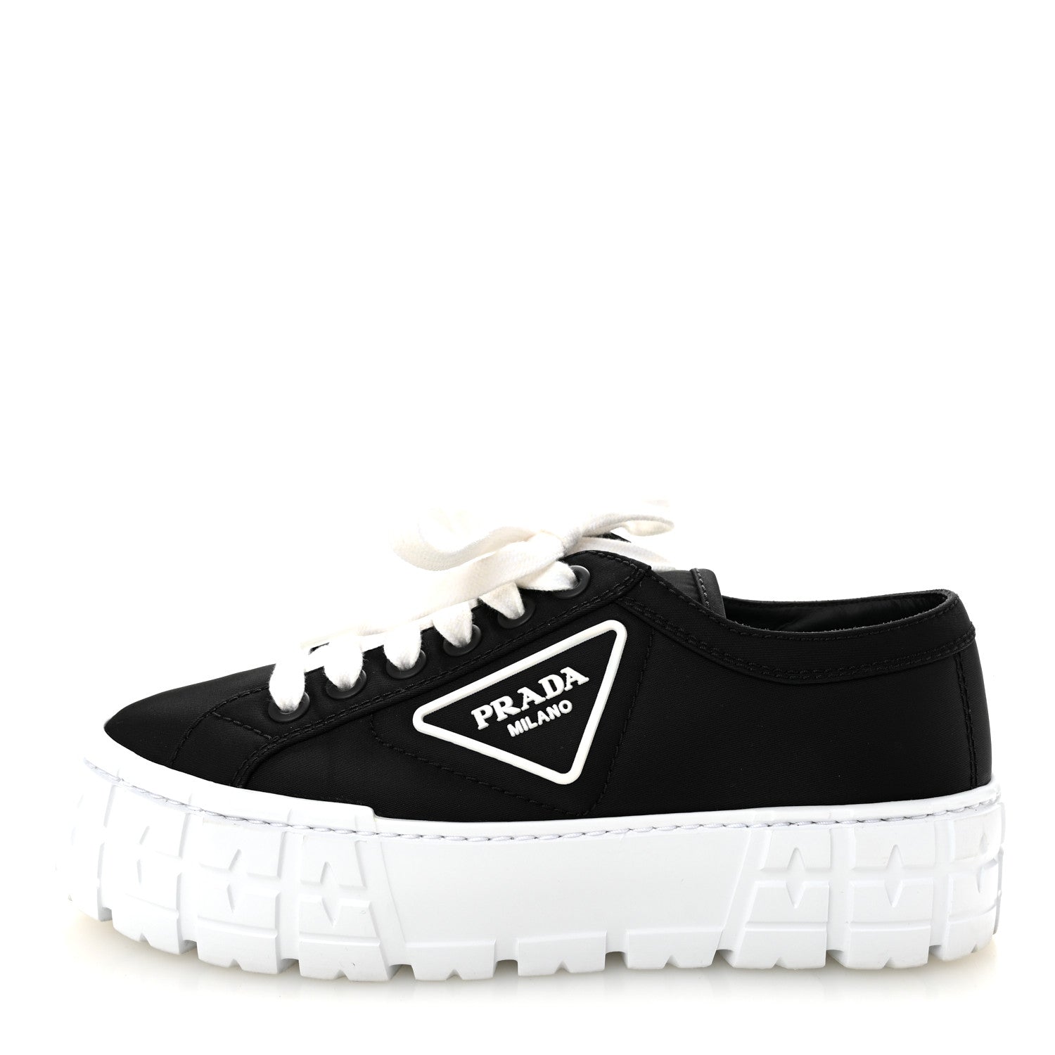Prada Re-Nylon Gabardine Triangle Logo Double Wheel 50mm Sneakers 38 Black 1 of 10