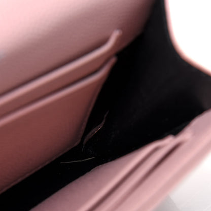 Saint Laurent Grain De Poudre Matelasse Chevron Small Monogram Envelope Wallet Pale Pink 11 of 13