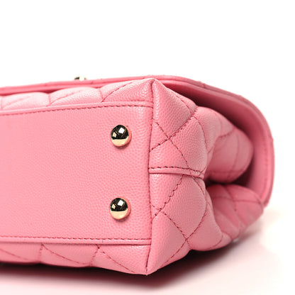 Chanel Caviar Quilted Extra Mini Coco Chain Handle Flap Pink 10 of 11