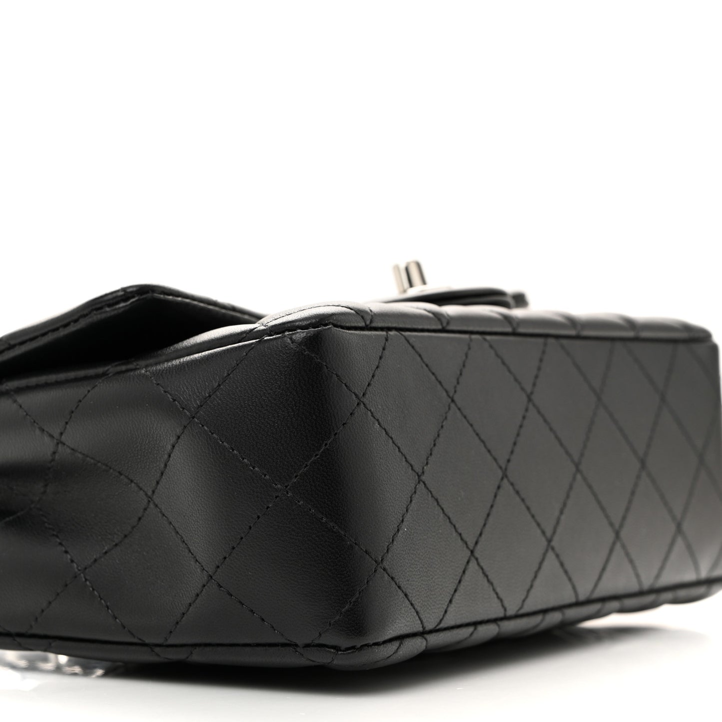 Lambskin Quilted Mini Rectangular Flap Black