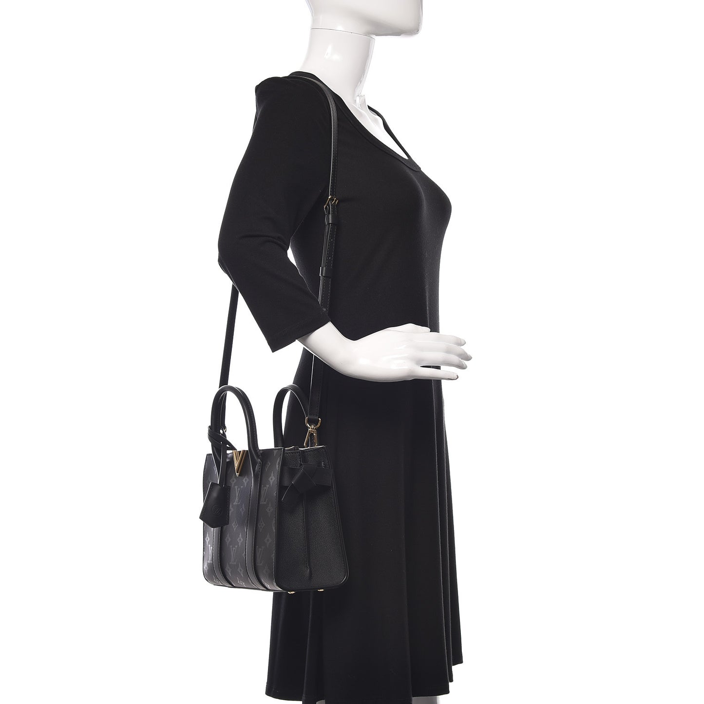 Monogram Cuir Plume Very Open Tote BB Black