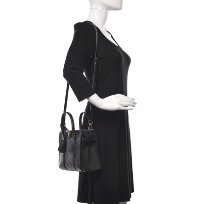 Louis Vuitton Monogram Cuir Plume Very Open Tote BB Black 2 of 9