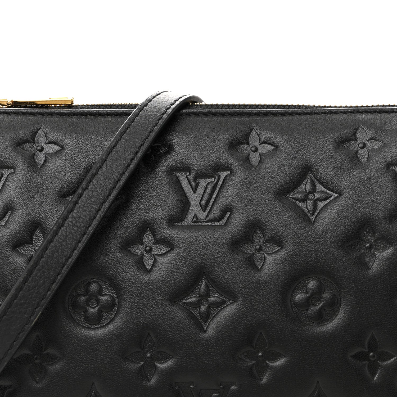 Louis Vuitton Lambskin Embossed Monogram Coussin BB Black 8 of 15
