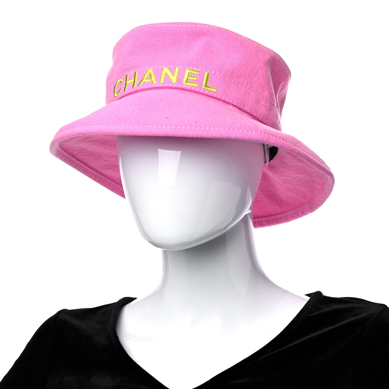 Chanel Denim Logo Bucket Hat M Pink Yellow 980378 – FASHIONPHILE